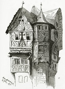 House in Bacharach on the River Rhine, 19th Century by Victor Hugo