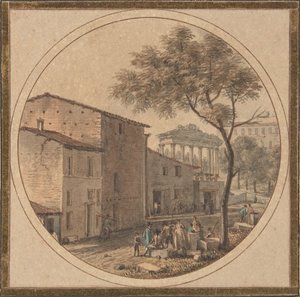 View of the Roman Forum with the Temple of Saturn in the Background by Victor Jean Nicolle