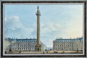 View of the Bellic Column Located Place Vendome in Paris by Victor Jean Nicolle