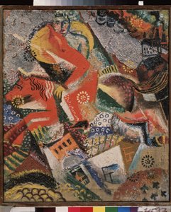 Composition with a red rider