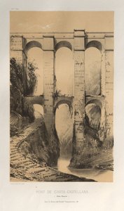 Picturesque Architecture or Monuments of the 15th and 16th Centuries: Castles of France of the 15th and 16th Centuries: Pl. 50, Bridge of Civita-Castellana (Roman States) by Victor Petit