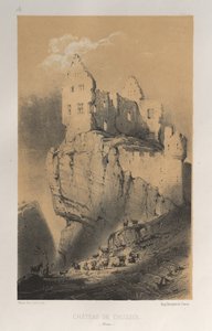 Picturesque Architecture or Monuments of the 15th and 16th Centuries: Castles of France of the 15th and 16th Centuries: Pl. 30, Castle of Crussol (Drome) by Victor Petit