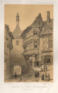 Picturesque Architecture or Monuments of the 15th and 16th Centuries: Castles of France of the 15th and 16th Centuries: Pl. 5, Wooden House in Bourbon-Lancy (Saone et Loire) by Victor Petit
