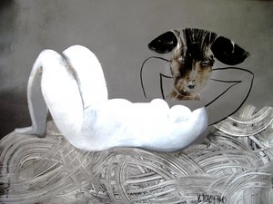 Contemplative Abstract Figure by Victor Tkachenko