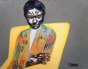 Expressive Striped Man