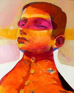 Vibrant Boy Face by Victor Tkachenko