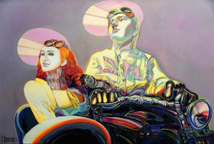 Vibrant Motorcycle Journey by Victor Tkachenko