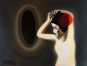 Woman and the Dark Mirror by Victor Tkachenko