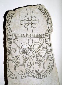 Runestone with a cross, 7th-8th century by Viking