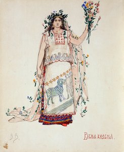 Spring Beauty. Costume design for the opera Snow Maiden by N. Rimsky-Korsakov by Viktor Mikhaylovich Vasnetsov