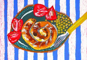 Spiral Pastry on Stripes by Viktoriia Saunina