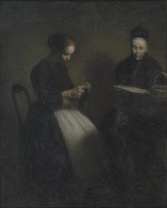 Evening in the drawing room, the artist