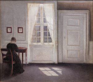 Interior in Strandgade, Sunlight on the Floor by Vilhelm Hammershøi