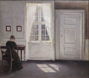 Living in Strand Street with Sunshine on the Floor by Vilhelm Hammershoi