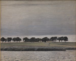 Study for Sun Rain, Gentofte Lake by Vilhelm Hammershoi