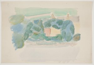 French Landscape with Houses in the Middle Ground. Southern France by Vilhelm Lundstrøm