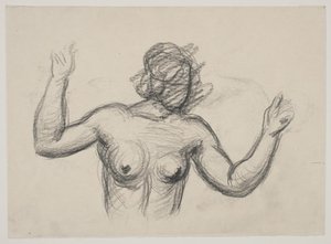 Female Figure, Half-Figure, Raising Arms by Vilhelm Lundstrøm