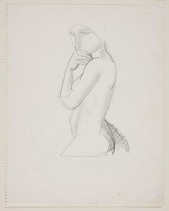 Female Model, 3/4 Figure, with Hand Over Mouth by Vilhelm Lundstrøm