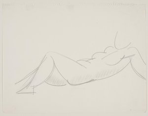 Reclining Female Model, Legs to the Left by Vilhelm Lundstrøm