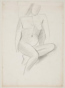 Seated Woman, Seen from the Front Slightly to the Right, One Leg Drawn Up Under the Other by Vilhelm Lundstrøm