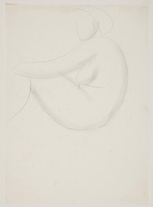 Seated Female Model, Seen from the Side. Study for Mosaic in Frederiksberg Swimming Hall by Vilhelm Lundstrøm