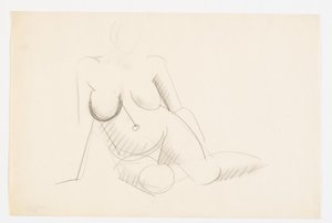 Seated nude model, turned to the right by Vilhelm Lundstrøm