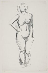 Standing Female Model with Right Hand on Hip by Vilhelm Lundstrøm