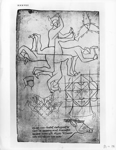 Facsimile Copy of Ms Fr 19093 fol.19v Studies of Men and Animals