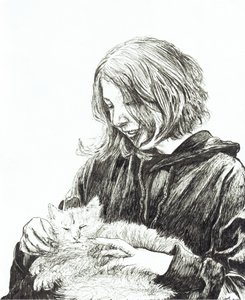 Girl and Cat by Vincent Alexander Booth