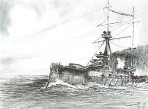 HMS Dreadnought at Sea