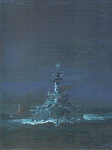 USS Washington Sights Kirishima on Radar at Guadalcanal 1942
