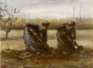 Two Peasant Women Digging Potatoes by Vincent van Gogh