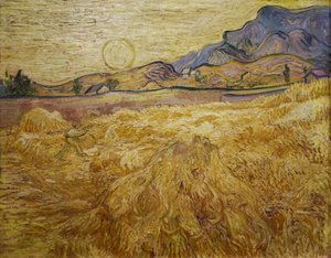 Wheat Field with Reaper and Sun, 1889