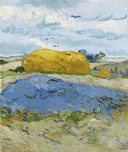 Wheat stack under a cloudy sky, Auvers-sur-Oise, 1889 by Vincent van Gogh