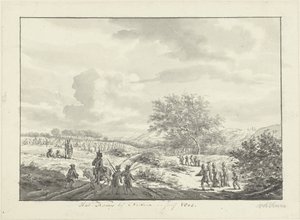 Military Camp in the Dunes Near Overveen in July 1803 by Vincent Jansz. van der Vinne