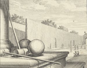 Croquet Attributes with Croquet Players in the Background by Vincent Laurensz Vinne van der