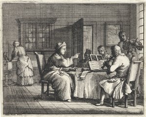 Music Teacher with Students by Vincent Laurensz. van der Vinne (II)