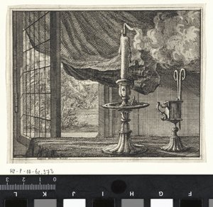 Extinguished Candle by an Open Window by Vincent Laurensz. van der Vinne (II)