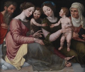 The Holy Family with the Infant St John, St Elizabeth and St Anna by Vincent Sellaer
