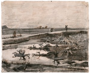 Landscape with Bog Trunks (Field Work) by Vincent van Gogh