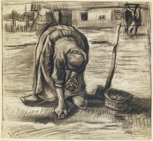 Peasant Woman Planting Potatoes, c.1885 by Vincent van Gogh