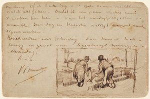 Postcard with Two Peasants Digging, 1885