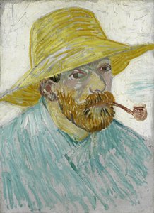 Self-Portrait with Straw Hat and Pipe