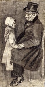 Sitting Man with Little Girl by Vincent van Gogh
