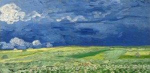 Wheat Field Under a Stormy Sky