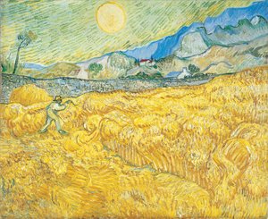 Wheat Field Behind Saint-Paul Hospital with a Reaper by Vincent van Gogh