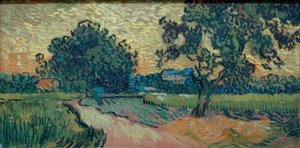 Two Pear Trees and the Castle of Auvers (Landscape in the by Vincent van Gogh