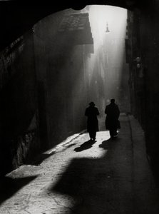 Two Men Walk on a Typical Little Street in Florence by Vincenzo Balocchi