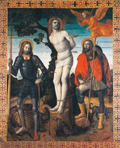 St Sebastian, St Rocco and St Giorgio, reverse side of the processional banner of Orzinuovi