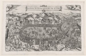 Speculum Romanae Magnificentiae: Carnival Games Held in the Mount Testaccio in Rome, 1558 by Vincenzo Luchino